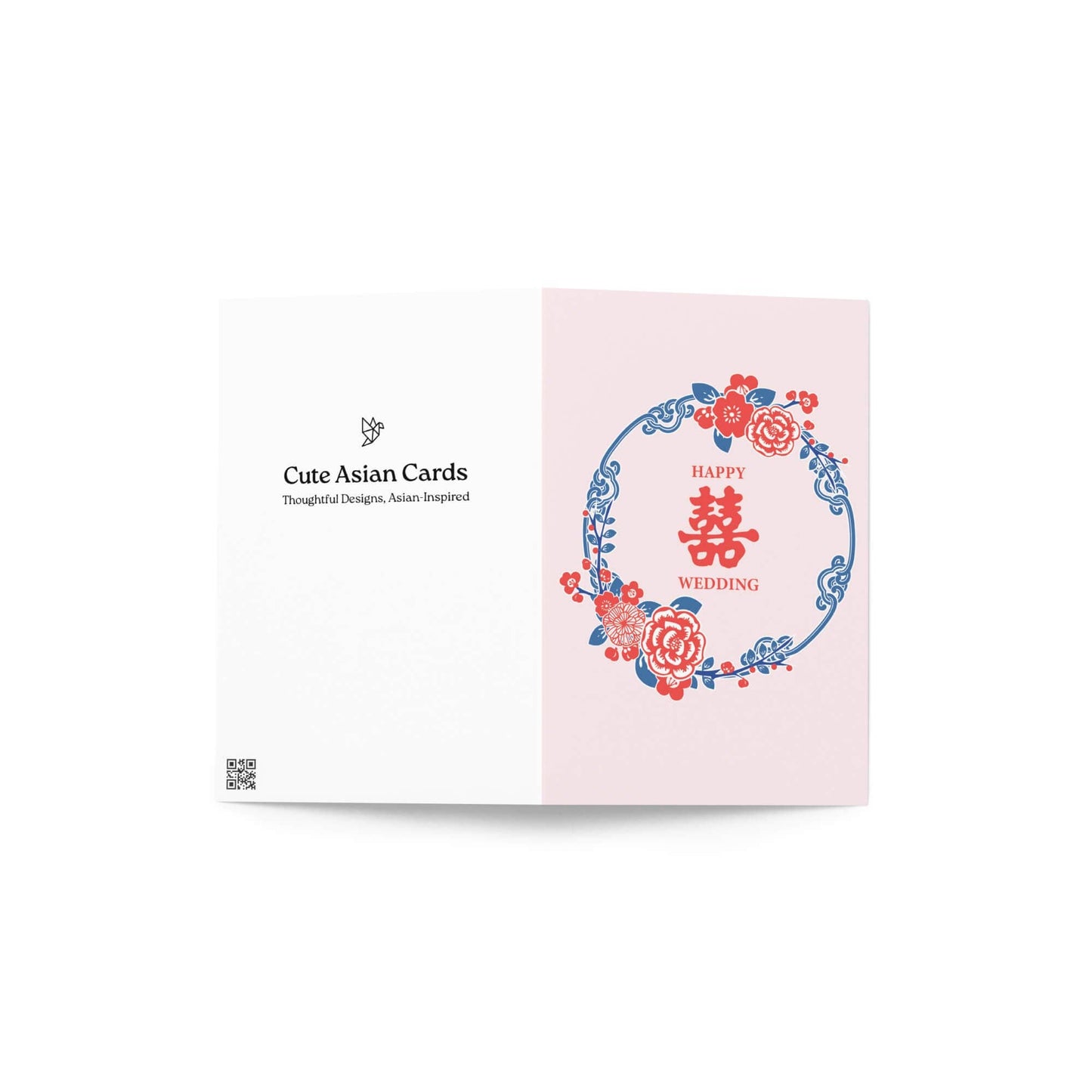Pink Double Happiness Wedding Card