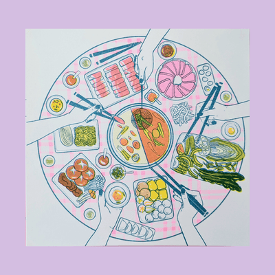 Hot Pot Risograph Print