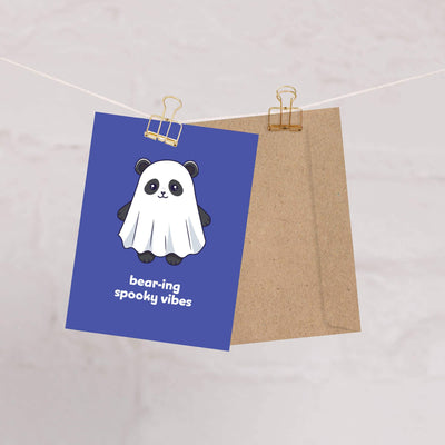 Bear-ing Spooky Panda Vibes Halloween Card