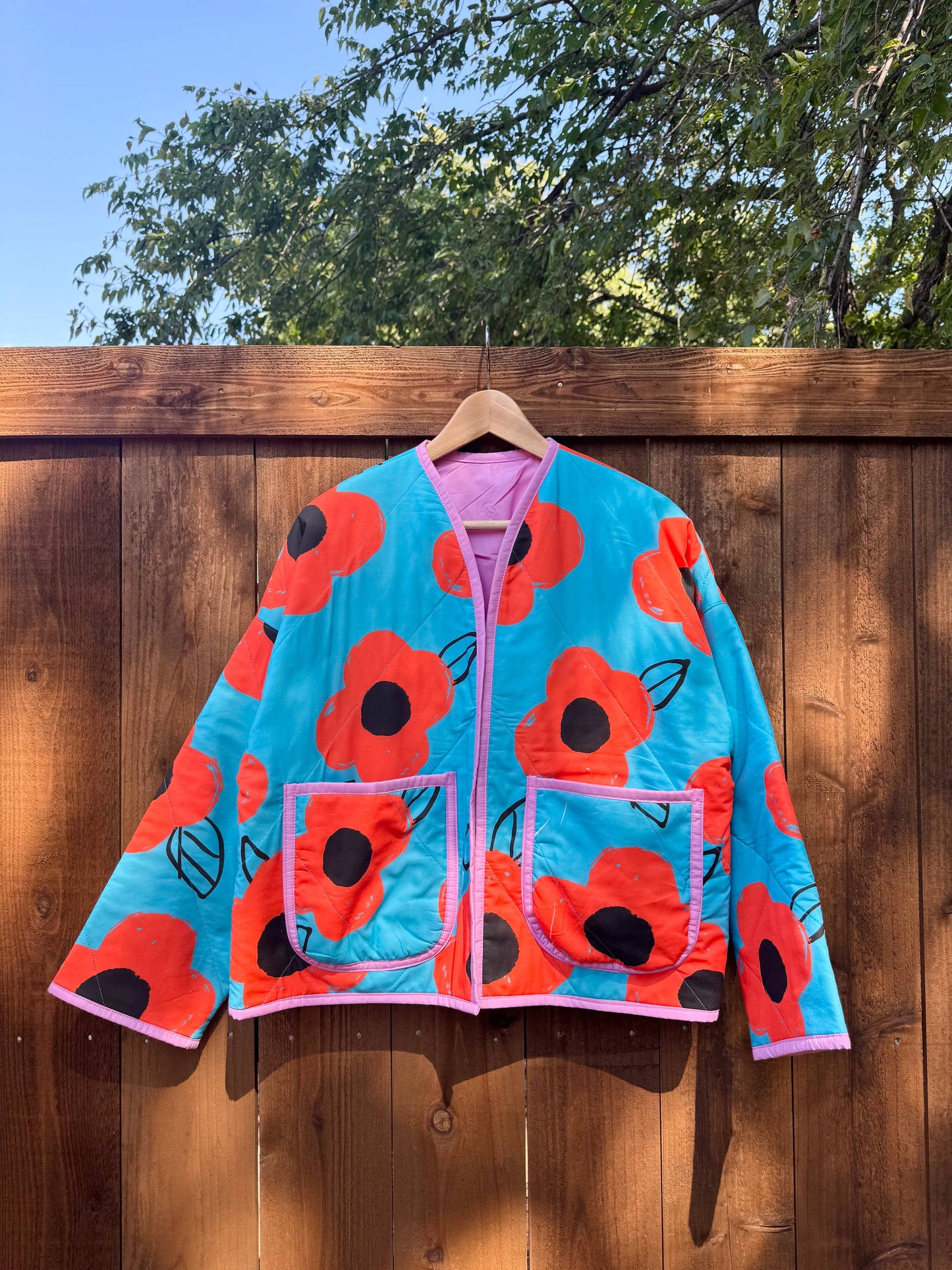 Blue garden quilting jacket