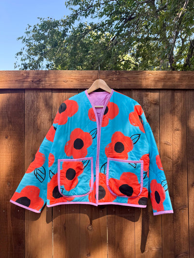 Blue garden quilting jacket