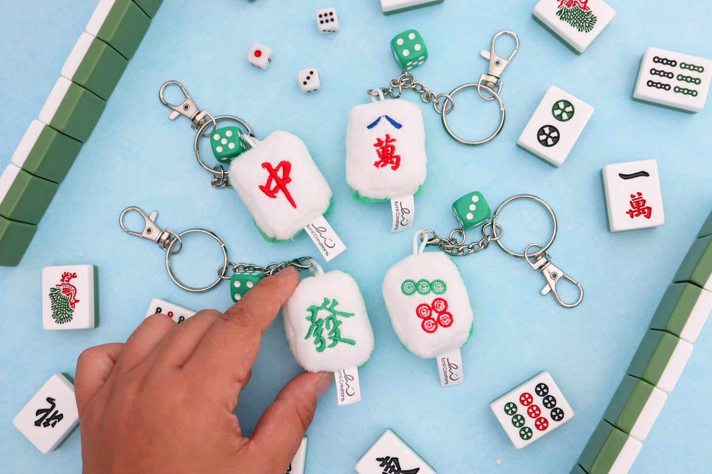 Tiny Mahjong Tile Plush Key & Bag Charm