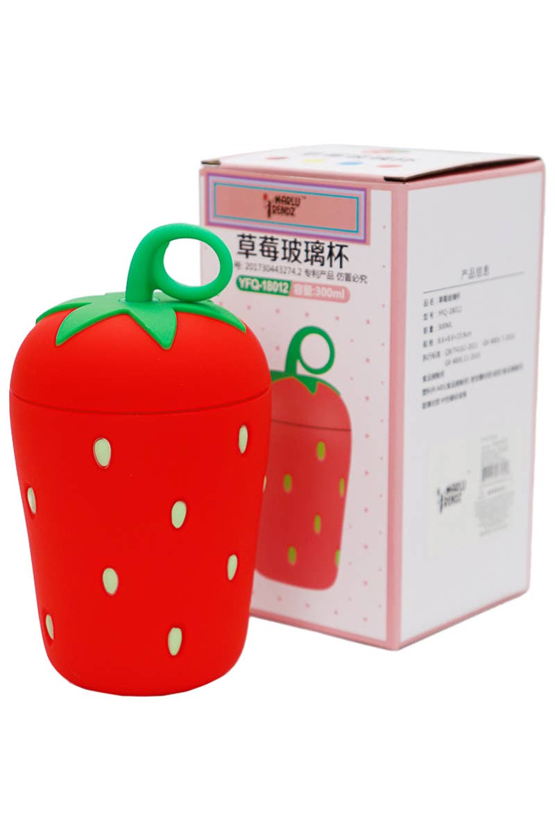 Strawberry Cased Portable Glass Tumbler