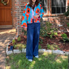 Blue garden quilting jacket