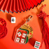 Mahjong "Get Rich" Cat Shaker Acrylic Keychain