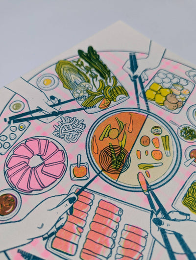 Hot Pot Risograph Print