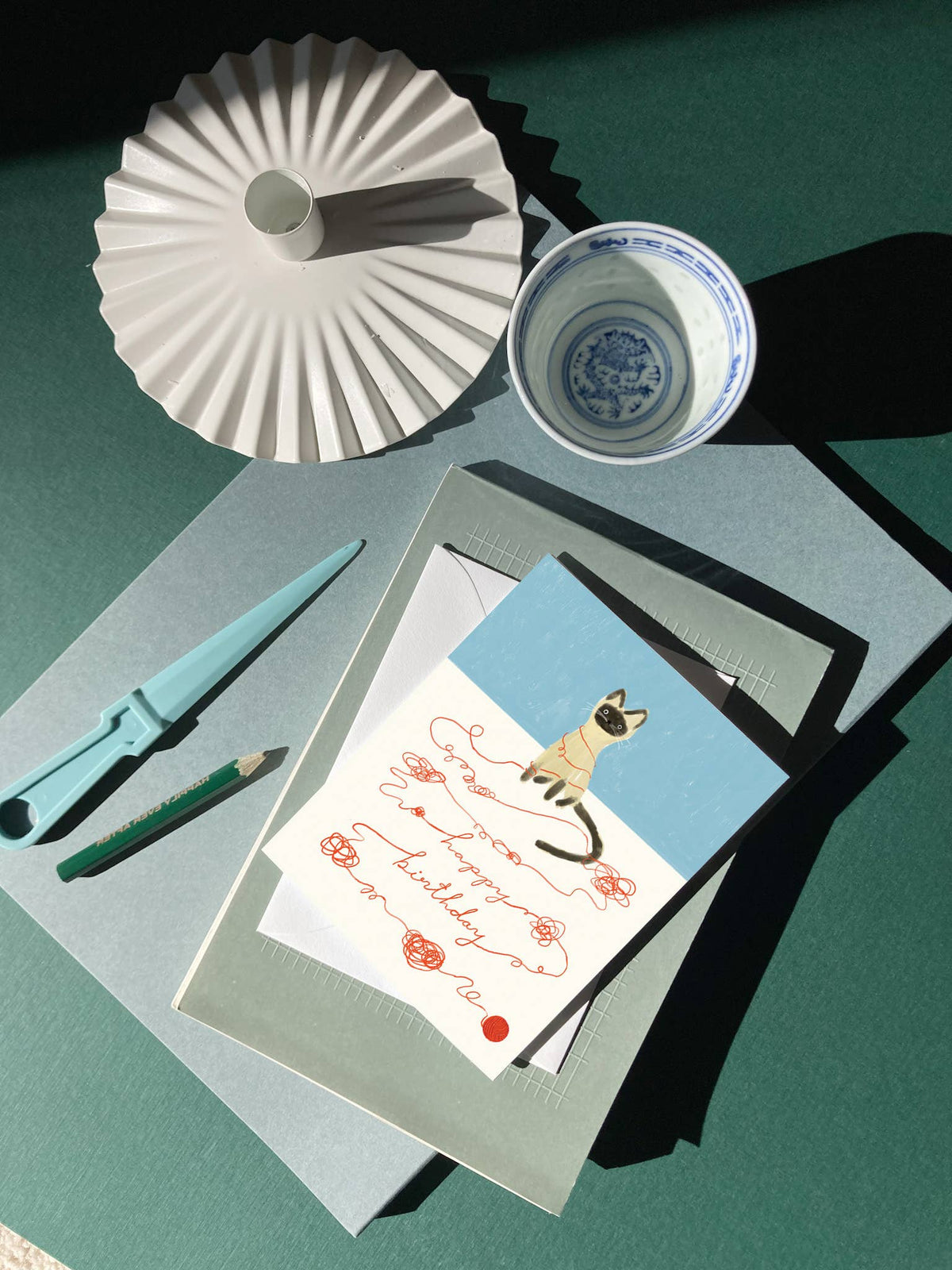 Cat String Birthday Card