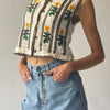 Flower Crochet Button Vest