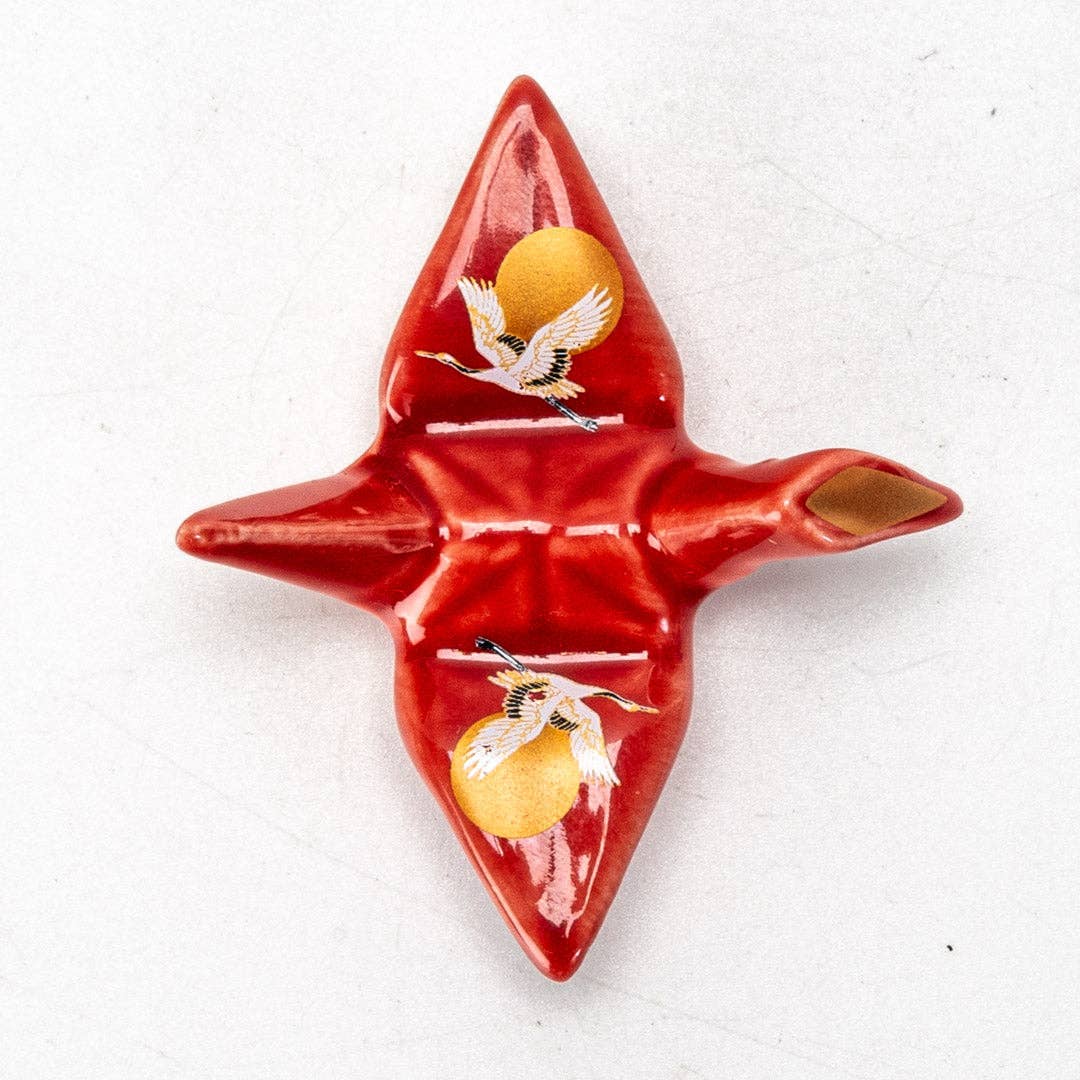 Origami Crane Chopsticks Rest Red