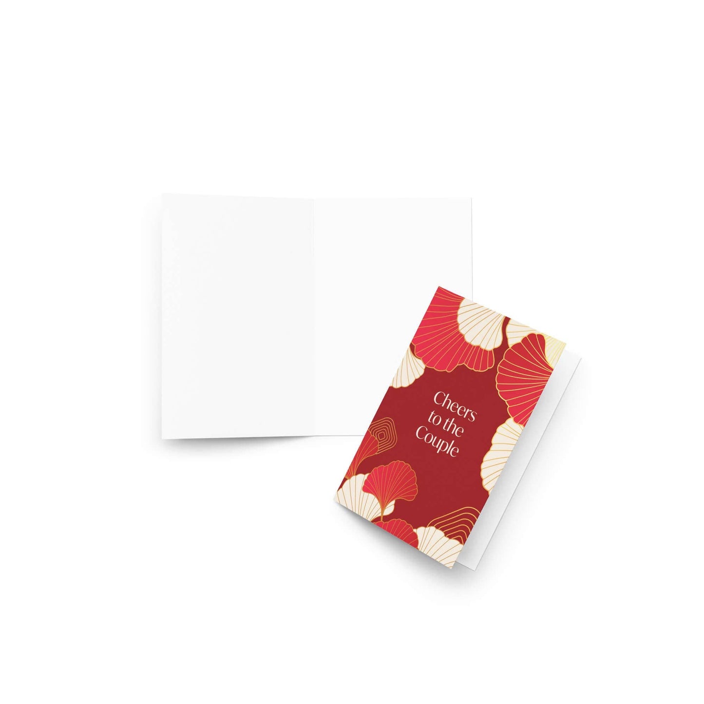 Red & Gold Gingko Wedding Card