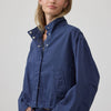Stand Collar Drawstring Hem Jacket
