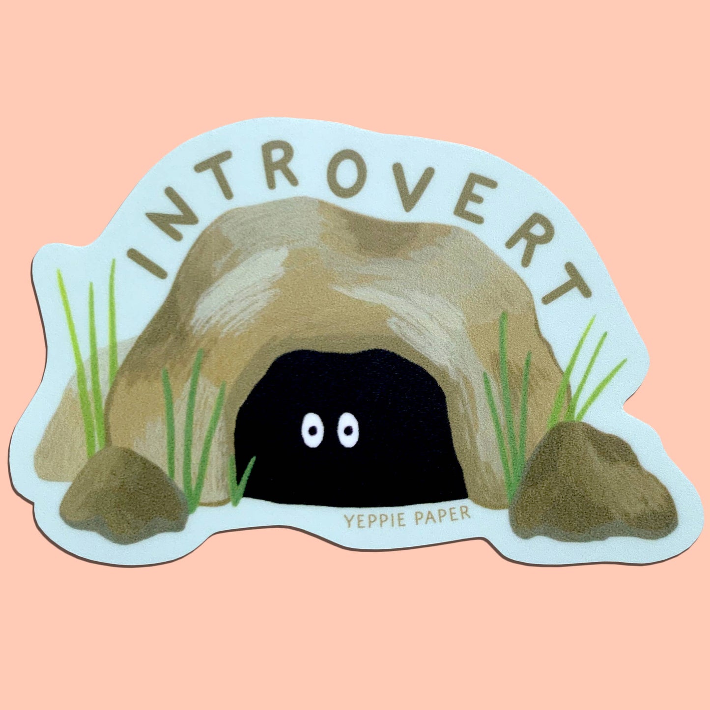 Introvert Hiding in a Cave Sticker