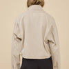 Stand Collar Drawstring Hem Jacket