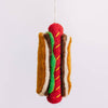 Handmade Hot Dog Felt Ornament