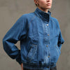 Washed Denim Bomber Jacket