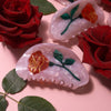 Belle Red Rose Hair Claw Clip