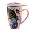 Festival Fan Design Tea Mug with Lid and Infuser