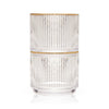 Meridian Crystal Gold Rimmed Lowball Tumblers, Set of 2