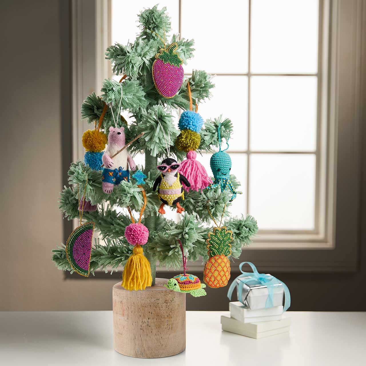 Bright Pom Pom Ornaments - Set of 4