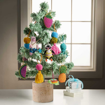 Bright Pom Pom Ornaments - Set of 4