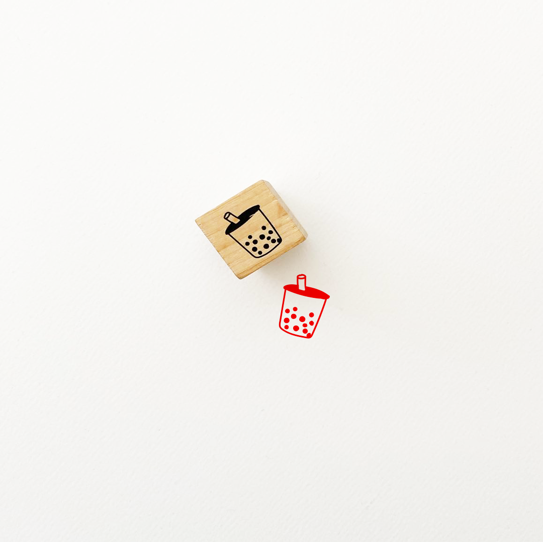 Boba Planner Rubber Stamp, Wood Mounted