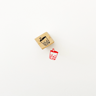 Boba Planner Rubber Stamp, Wood Mounted