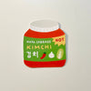 Sticker shaped like a kimchi jar on a light gray background