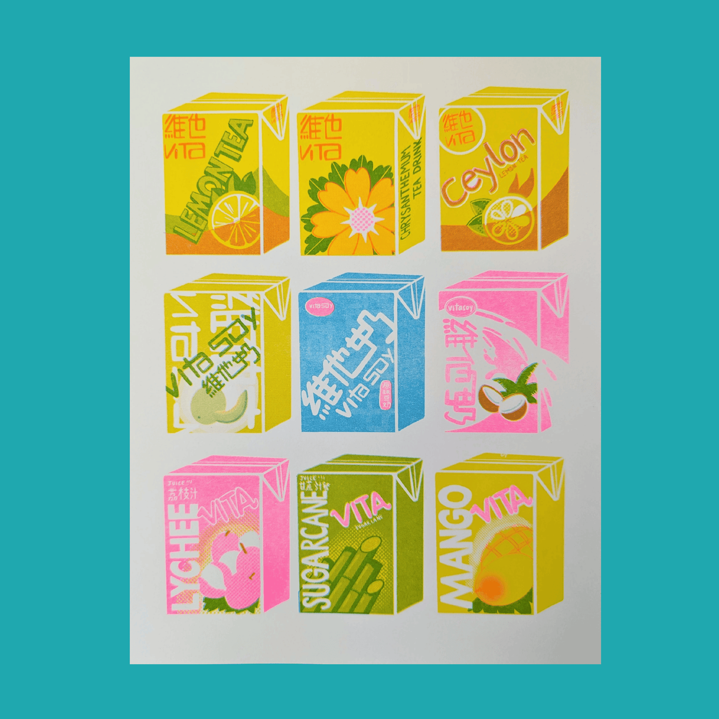Vita Tea Drink Risograph Print
