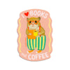 Books and Coffee Loving Hamster Sticker