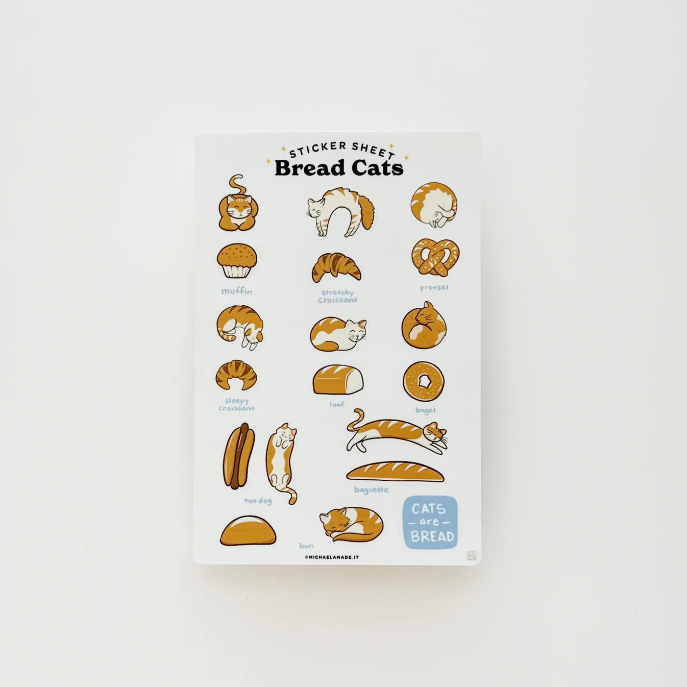 Bread Cats Sticker Sheet