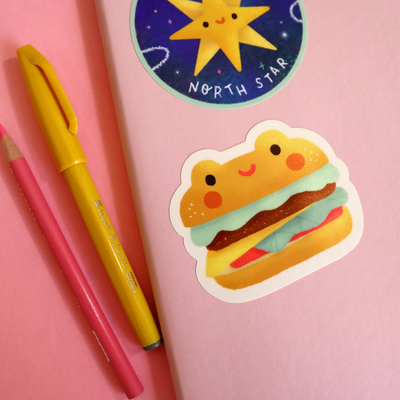 Froggy Burger Sticker