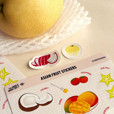 Asian fruit sticker sheet