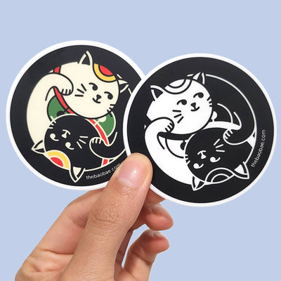 Yin Yang Cat Stickers: Color