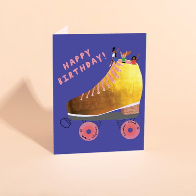 GOLDEN SKATER - Birthday Card