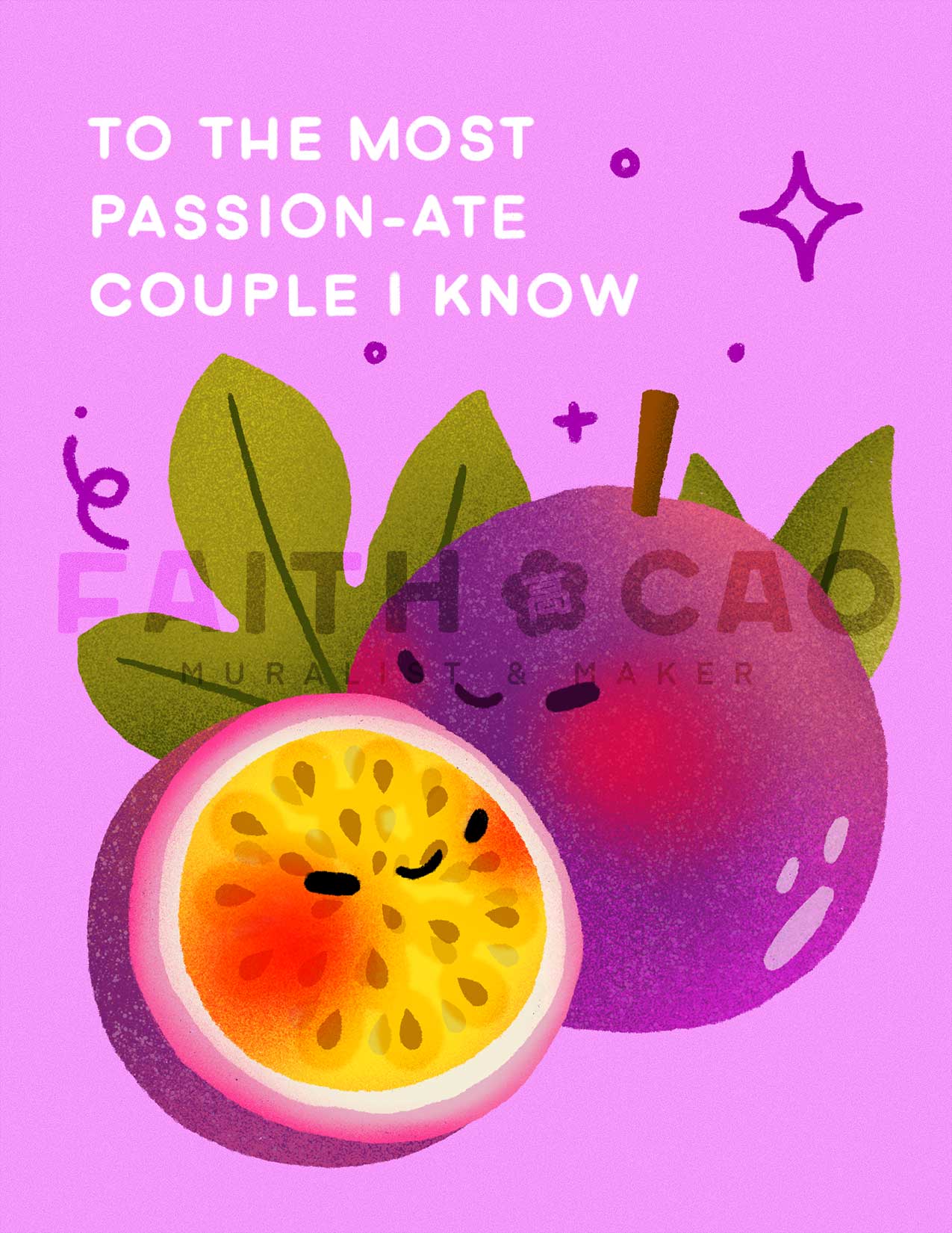 Passion Fruit Newlywed Card