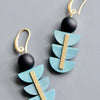 Geometric Artdeco painted wood earrings