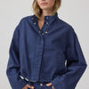 Stand Collar Drawstring Hem Jacket