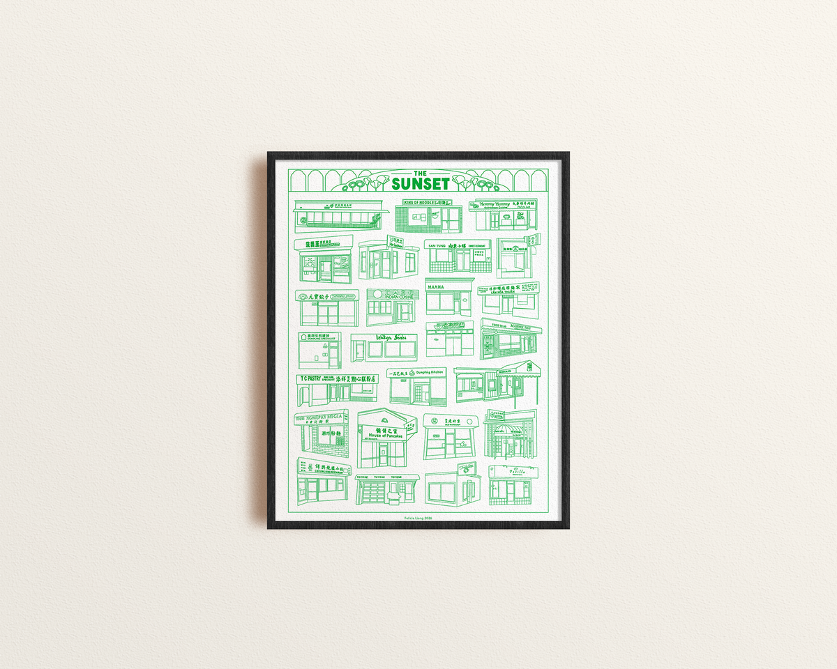 The Sunset District San Francisco Risograph Print