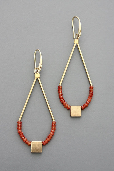 Faceted Carnelian earrings