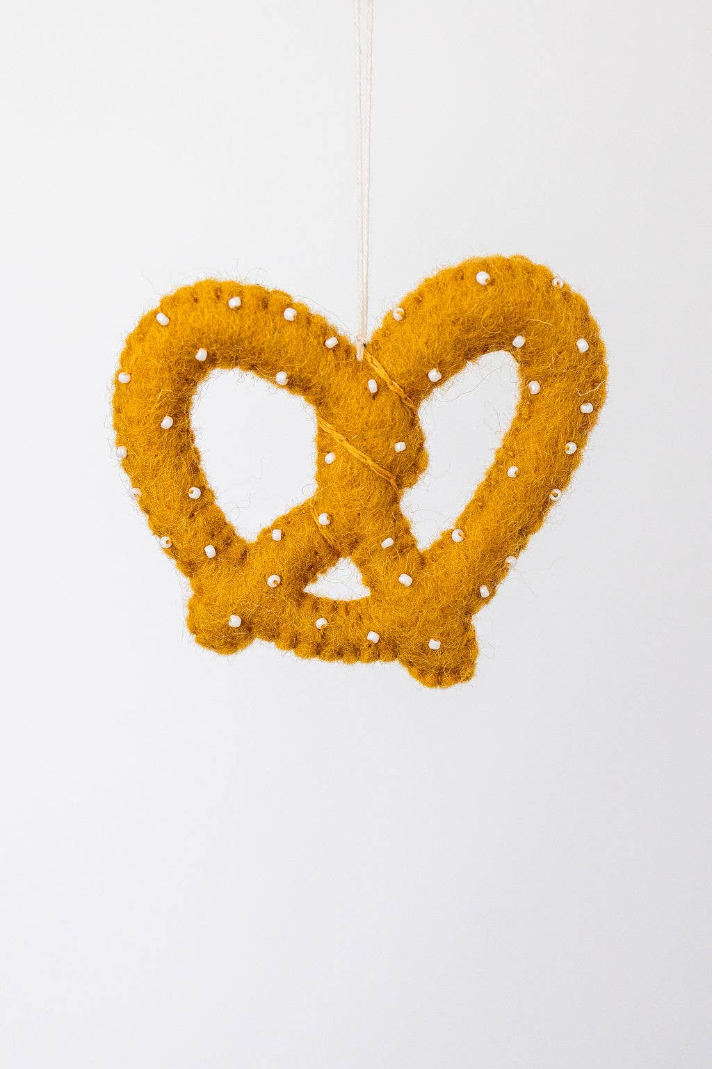 Handmade  Pretzel Felt Ornament