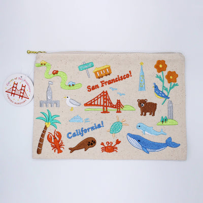 Embroidered San Francisco Pouch