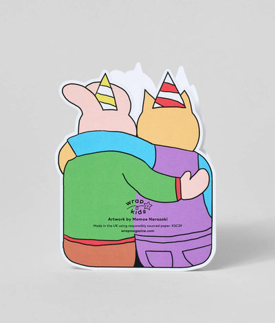 Happy Birthday Friends and Cake Shaped Card