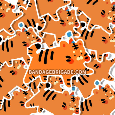Party Hat Tiger Sticker