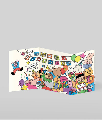 Shhh Surprise Birthday Fold Out Card