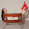 Sutro Bold Dot Crew Socks — Poppy