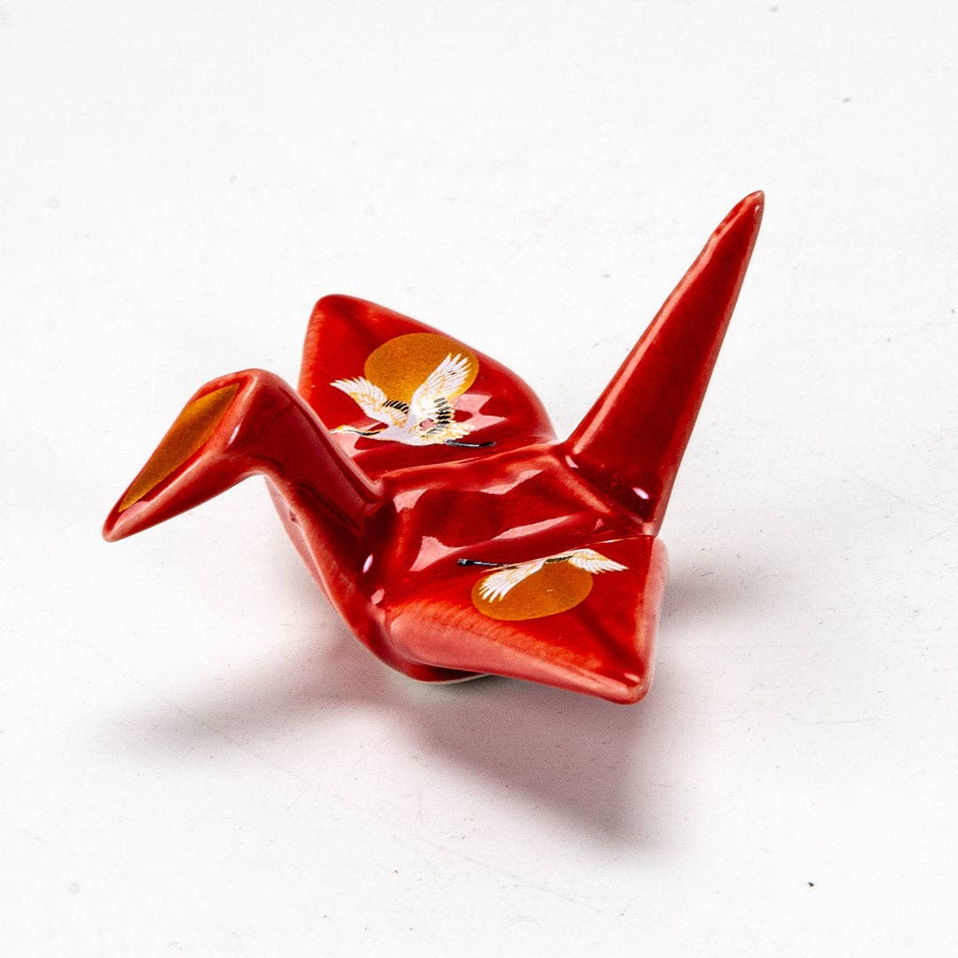 Origami Crane Chopsticks Rest Red