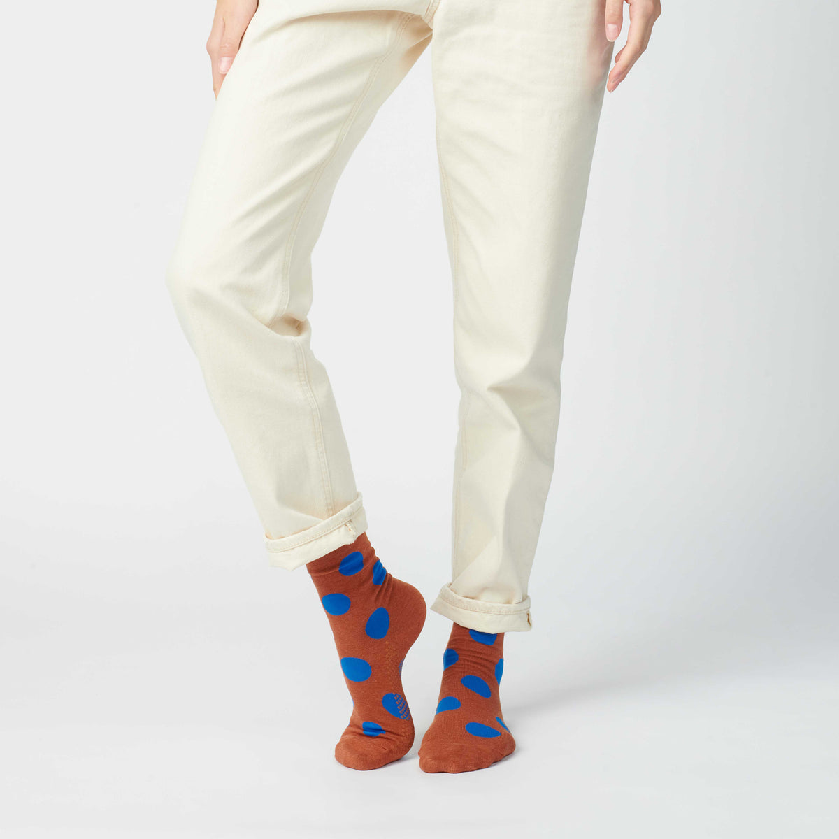 Panhandle Classic Dot Crew Socks — Rust