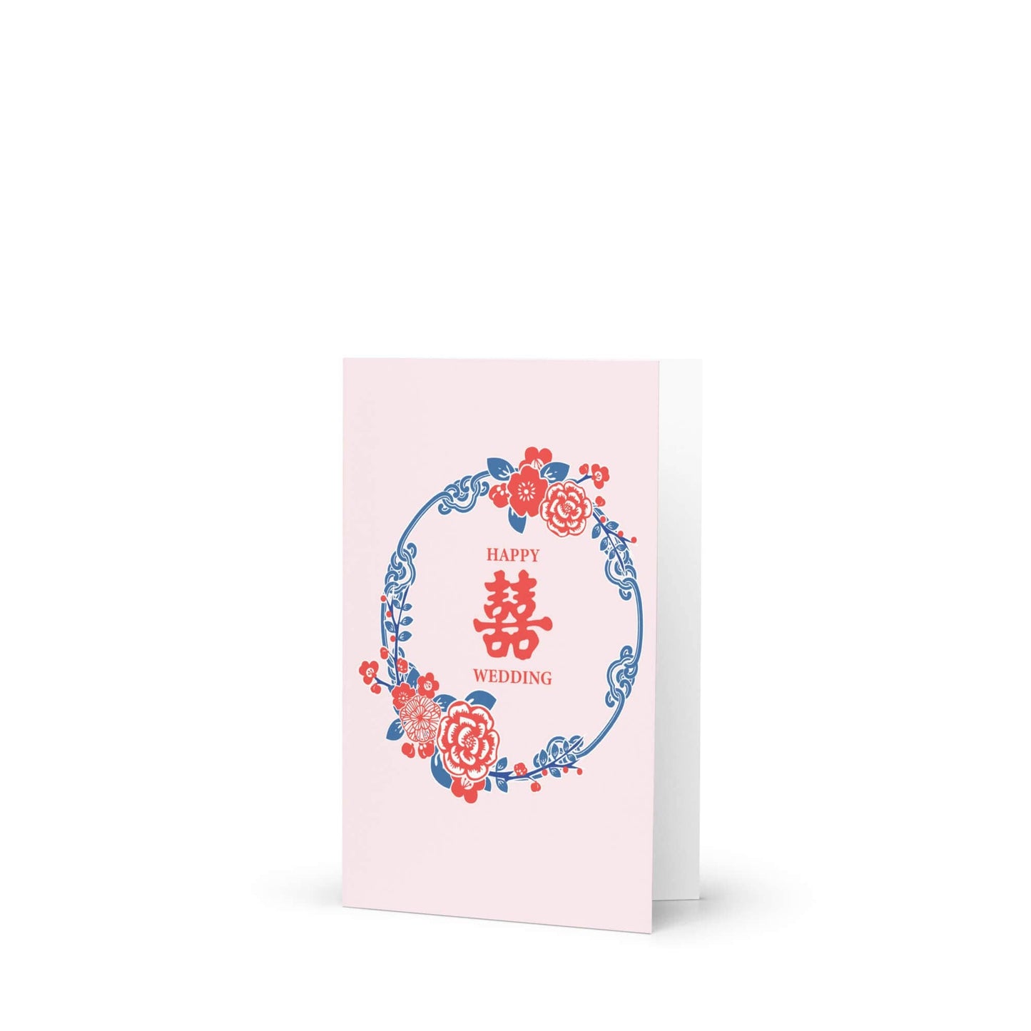 Pink Double Happiness Wedding Card
