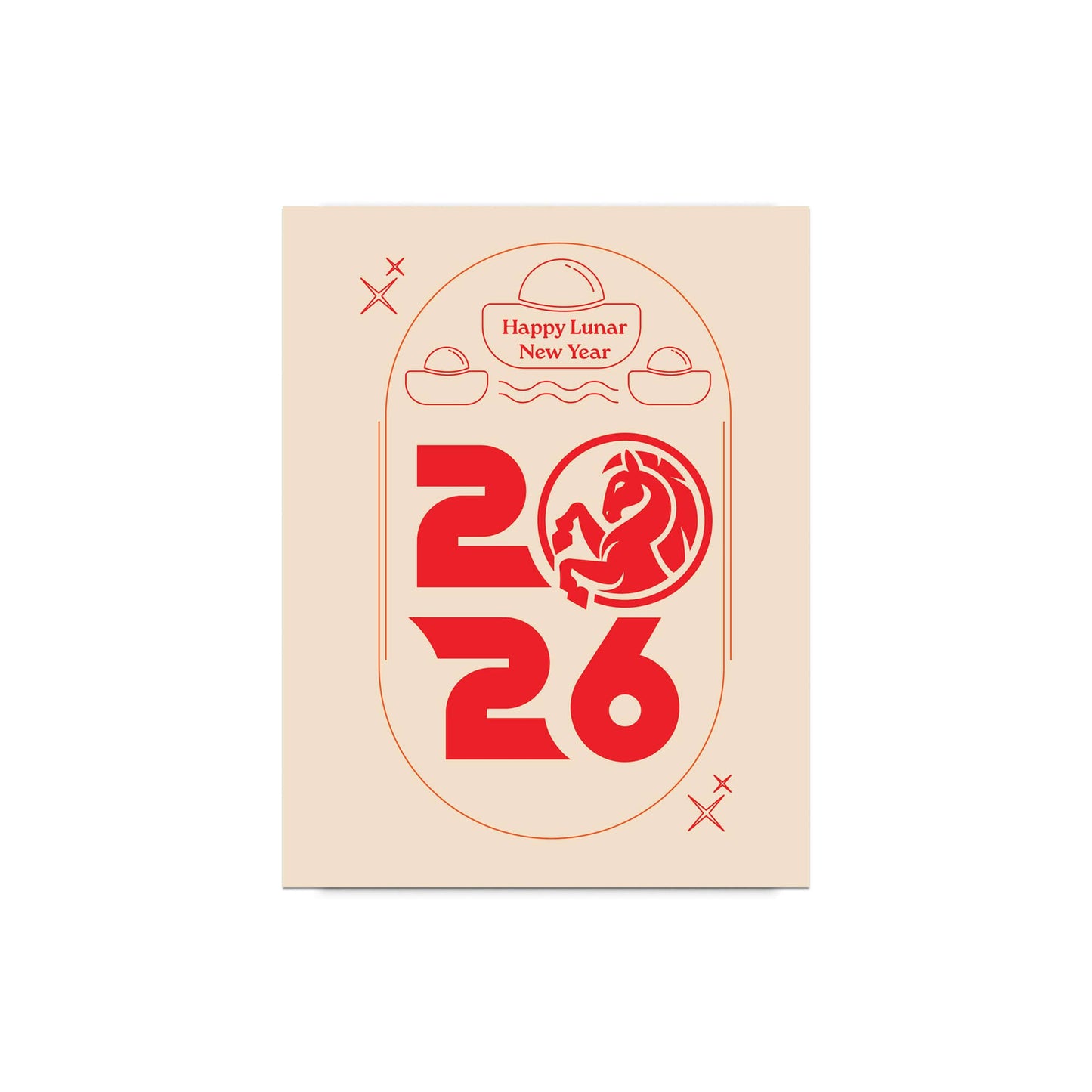 Horse with Ingot Gold Chinese New Year Card