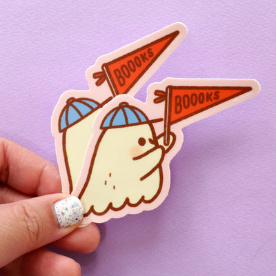 Book Fan Ghost Sticker